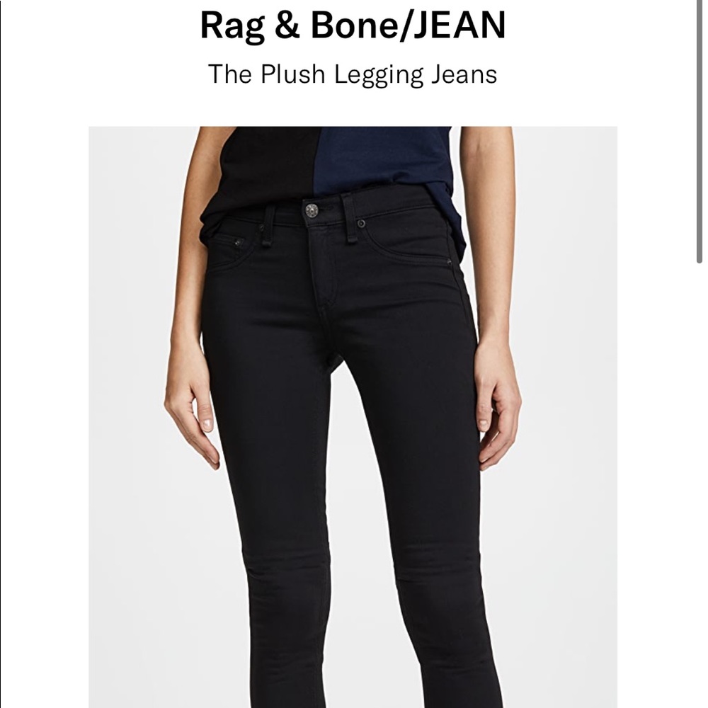 Rag & Bone/The Plush Legging Jeans in Black Plush